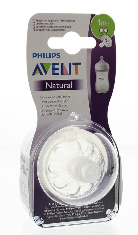 Avent Speen natural slow flow 2 druppels 1+ maand (2 st) Top Merken Winkel